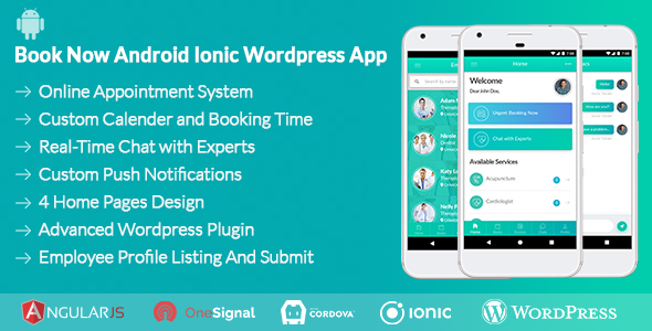 Book Now Android Ionic Wordpress App