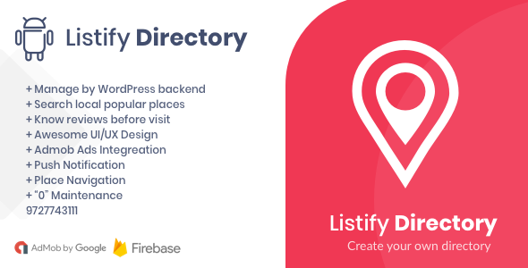 Listify - Business Directory Android Native App with WordPress Backend