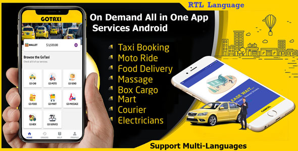 GoTaxi - On Demand All in One App Services Android