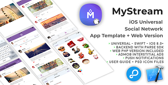 MyStream | iOS Universal Social Network App Template + Web PHP version