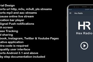Hex Radio - Single Online Radio Player App for Android with Admob