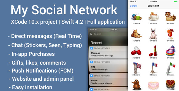 My Social Network (iOS App and Website) - Swift 4