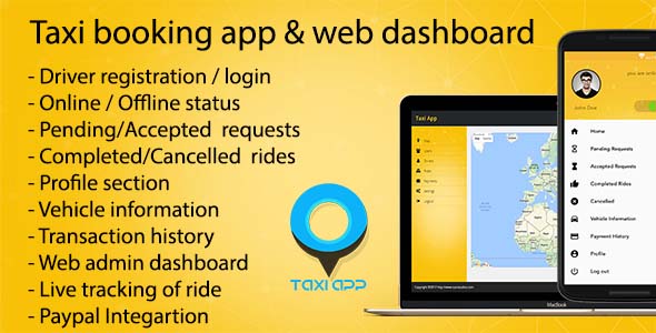 Taxi booking iOS app & web dashboard, complete solution