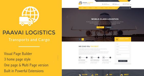 Paavai Logistics – Transport and Cargo WordPress Theme
