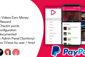Android Youtube Videos App with Reward Points and Paypal Payment