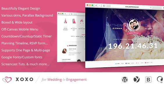 XOXO - Beautifully Elegant Wedding WordPress Theme