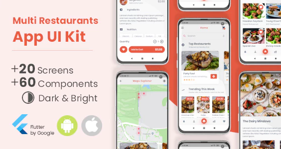 Multi Restaurants Flutter App UI Kit
