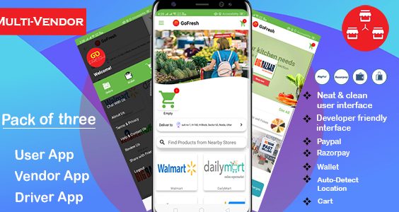 Multi Vendor Grocery Android App with Backend | Bigbasket Grofers Happyfresh Clone