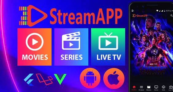 StreamApp - Streaming Movies, TV Series and Live TV - Flutter Full App with Admin Panel