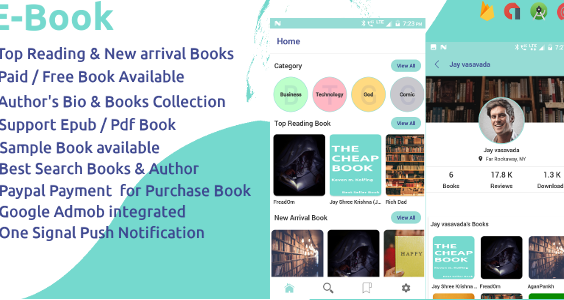 EBook App (Free/Paid. Paypal, PDF, ePub, Online Book Reading, Download Book) Admin Panel