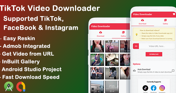 Tiktok, Facebook, Instagram video downloader -Download videos