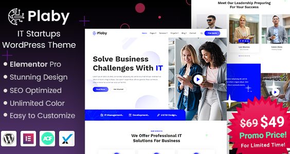 Plaby - IT Startup WordPress Theme