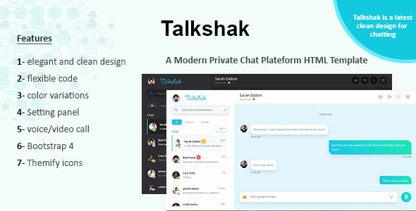 Talkshak Chat Messenger Responsive Template