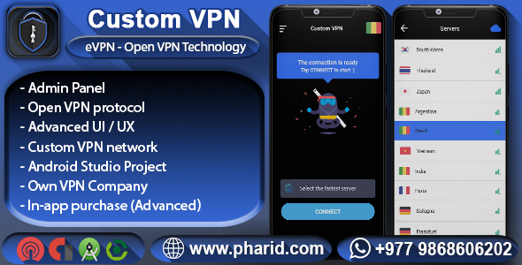 Custom VPN - eVPN | OpenVPN, Admin Panel, RestAPI