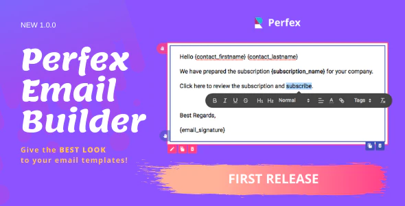 Drag and Drop Perfex CRM Email Builder