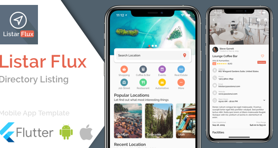 Listar Flux - mobile directory listing app template for Flutter