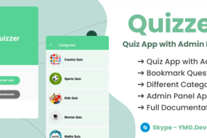 Quizzer - Quiz app with admob ads and Admin App