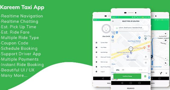 Kareem Taxi App - Cab Booking Solution + admin panel