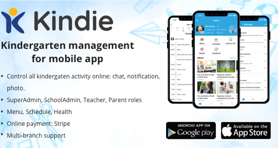 Kindie App - kindergarten management mobile app