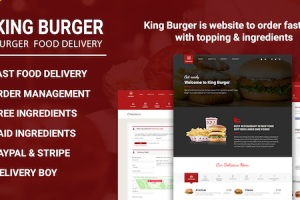 King Burger - Restaurant Food Ordering website with Ingredients In Laravel