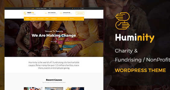 Huminity- Charity/Fundraising WordPress Theme