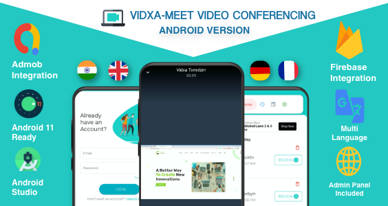 VIDXA MEET – Free Video Conferencing & Audio Conferencing App | Zoom Clone (Android + Admin Panel)