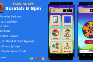 Scratch & Spin to Win Android App with Earning System (Admob, Facebook, Start App Ads)