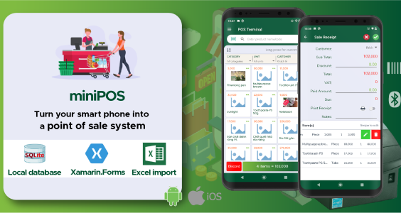 miniPOS - Mobile point of sale Android + iOS applications