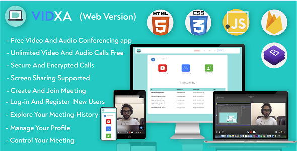 Vidxa (WEB)- Free Video Conferencing  for Live Class, Meeting, Webinar, Online Training