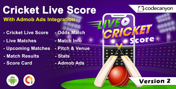 Android  Cricket App - Cricket live score with Admob