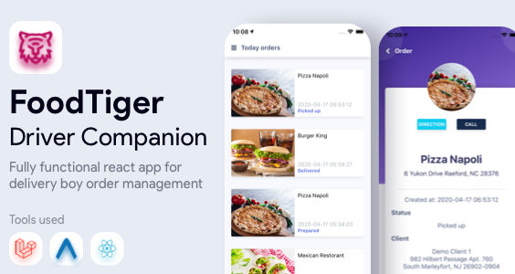 Driver Companion App for FoodTiger Delivery