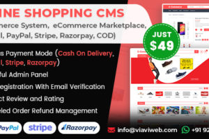 Online Shopping CMS (eCommerce System,  eCommerce Marketplace, Buy, Sell, PayPal, Stripe, COD)