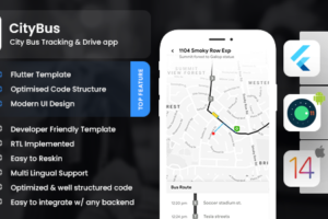 City Bus Tracking Android App Template & iOS App Template | Driver + Passenger | Flutter