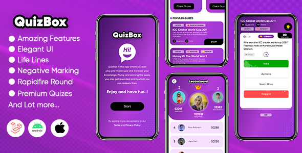Quizbox - Online quiz application with earning system (Android/Laravel)