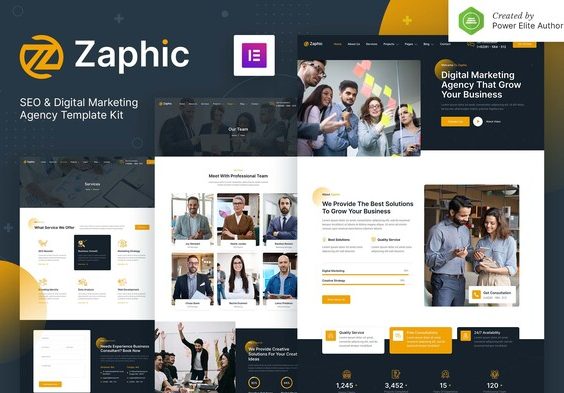 Zaphic - SEO & Digital Marketing Agency Elementor Template Kit