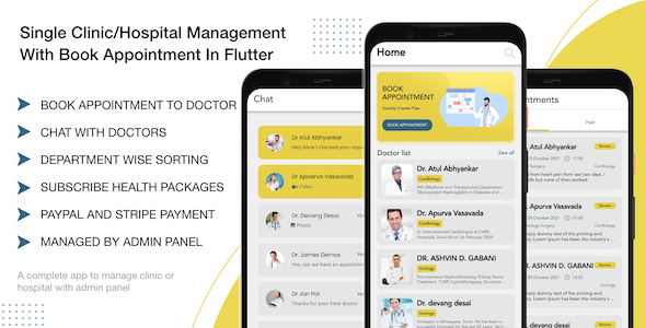 Single Clinic/Hospital Management With Book Appointment In Flutter