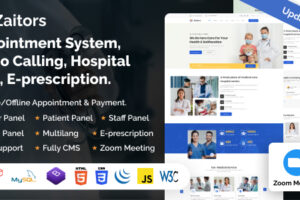 Zaitors - Appointment System, Video/Audio Calling, E-prescription. Hospital CMS Laravel.