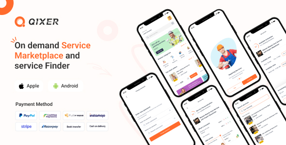 Qixer - Multi-Vendor On demand Service Marketplace and Service Finder Buyer Flutter App