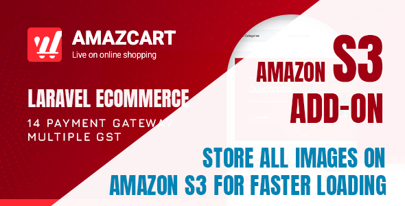 Amazon S3 add-on | AmazCart Laravel Ecommerce System CMS