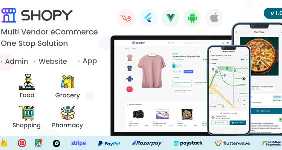 Shopy -  Multivendor eCommerce, Food, Grocery & Pharmacy One Stop Solution