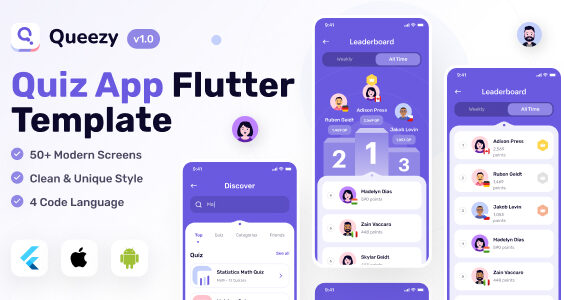 Queezy | Quiz App Flutter Template