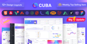 Cuba- HTML, React, Angular, Vue 3, Nuxt, Next Js, Node , Asp.Net, Laravel Admin Dashboard Template