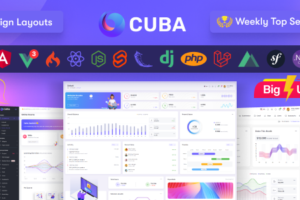 Cuba- HTML, React, Angular, Vue 3, Nuxt, Next Js, Node , Asp.Net, Laravel Admin Dashboard Template