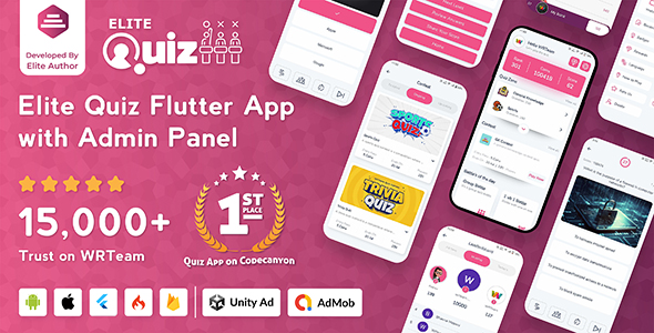 Elite Quiz - Trivia Quiz | Quiz Game - Flutter Full App + Admin Panel