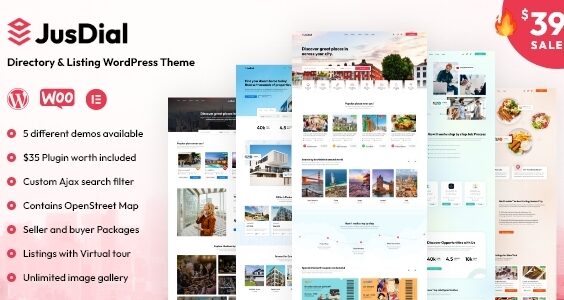 JusDial- Directory and Listing WordPress Theme